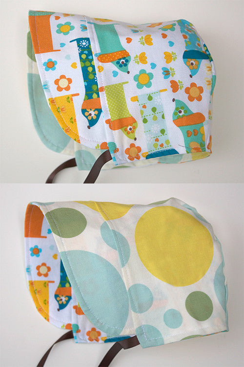 Giggle Dot Aqua / Hotdog Party Bonnet - Small Potatoes - 1