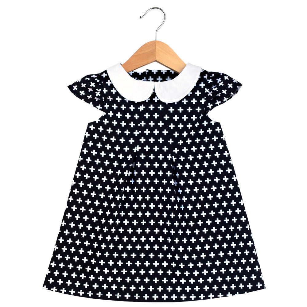 black and white peter pan collar dress Kids Girls Skater Long Sleeves Flared Skater Dress black and white dress for girls zara peter pan collar Dress